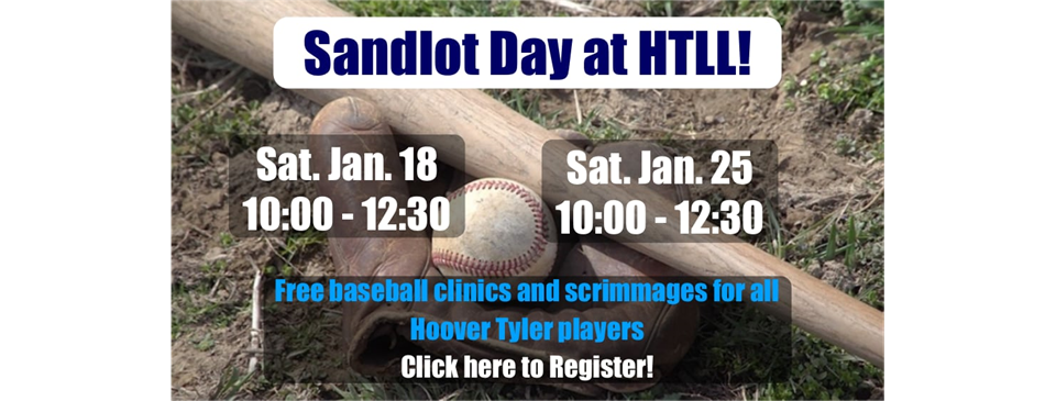 Register for Sandlot Day Jan. 18 & 25